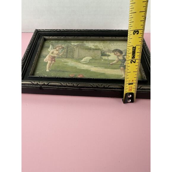 Antique Vintage Victorian 1911 Framed “Be My Valentine” Cherubs - Picture 9 of 9